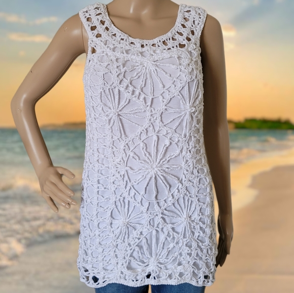 Anna Kosturova Crochet Dream Catcher Swim Cover White S - Picture 5 of 16